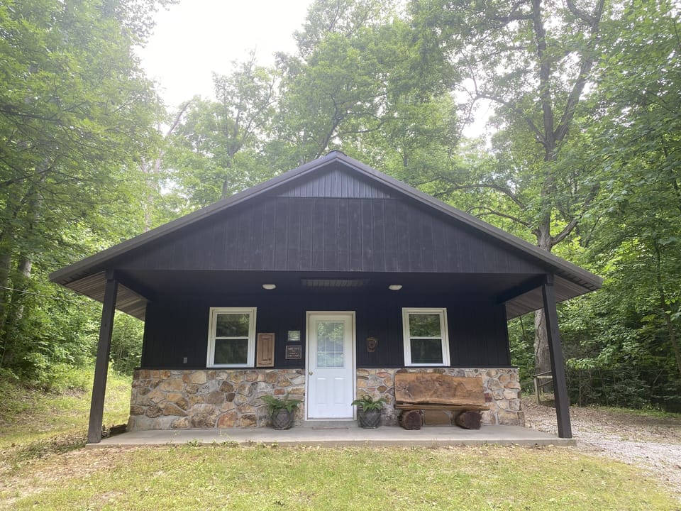 Woods and beauty surround the cabin 
