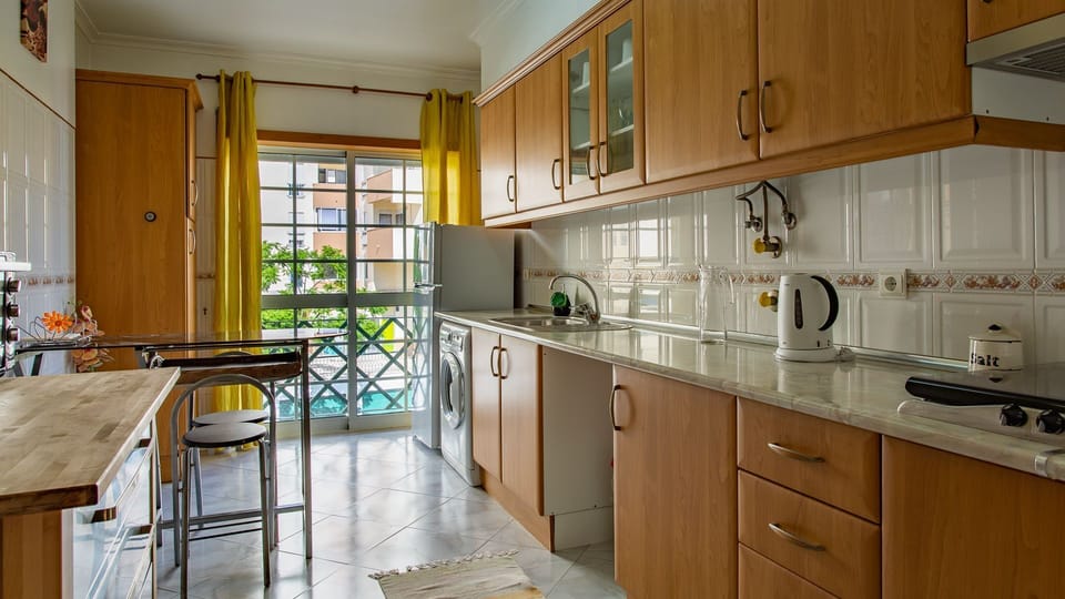 Bright kitchen with full commodities #algarve #sunny #airbnb