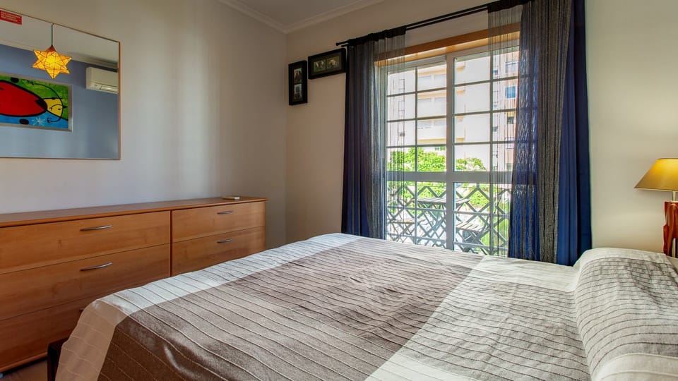 Bright bedroom with comfortable bed and storage #algarve #sunny #airbnb #relax