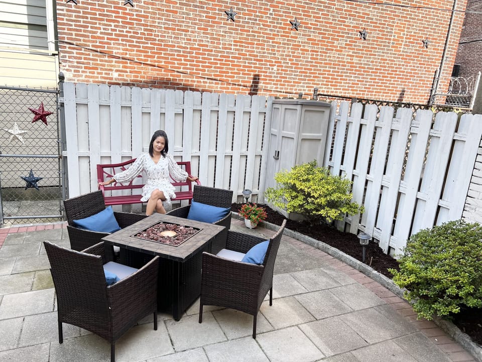 Lounge in our private backyard