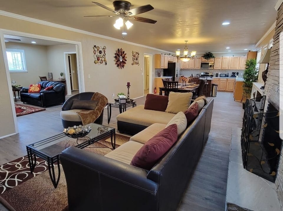 Open floor plan - showcasing Den, Living room, Dining and Kitchen areas