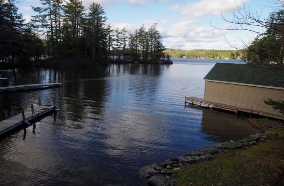 Pond View From Deck - Dock on Left