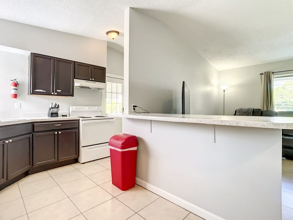 kitchen and island