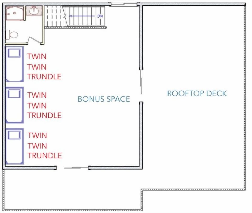 Layout of bonus room.