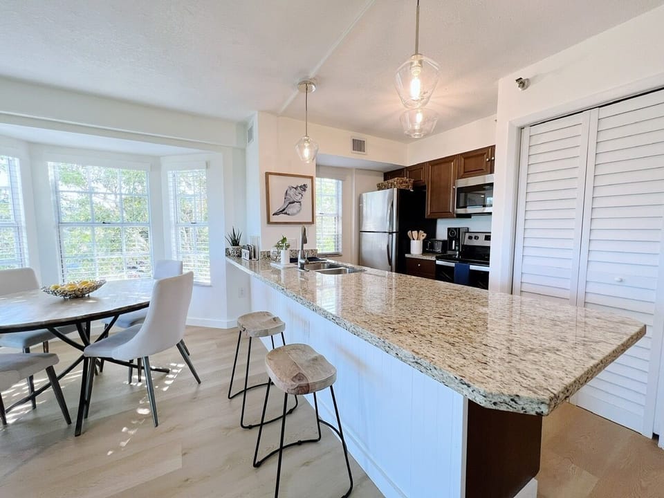 Kitchen with barstools - perfect for entertaining and casual meals