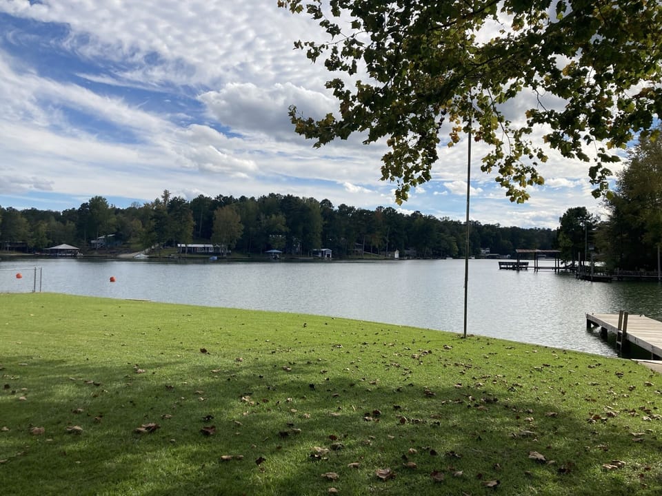 Quiet slough in protective cove. Great for floating and swimming!