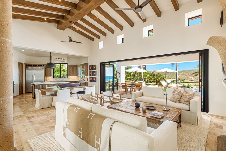 Open concept with spectacular views from the living area, dining area and kitche