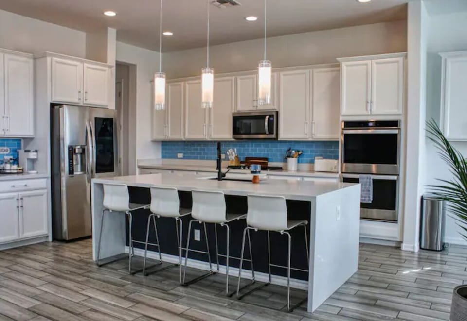 Enjoy the kitchen with gas range and double wall oven.