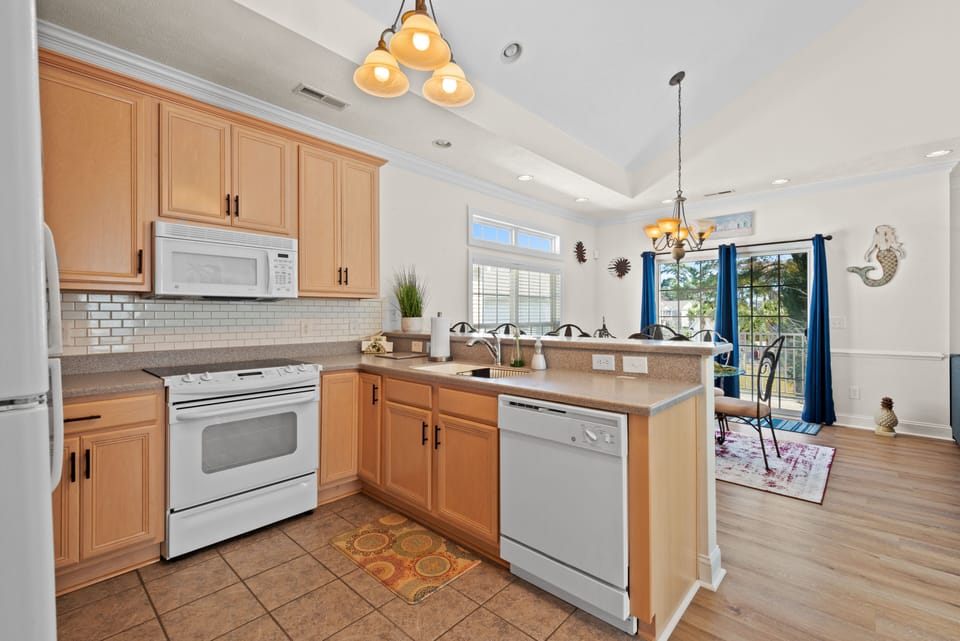 A fully stocked kitchen makes meal preparation a breeze.