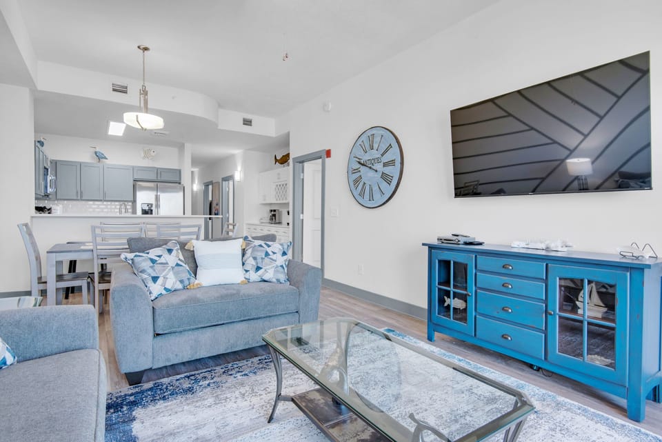 Enjoy a movie on the flat screen TV