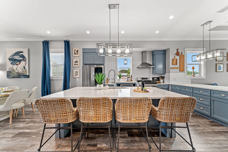 One of two kitchen island/bars