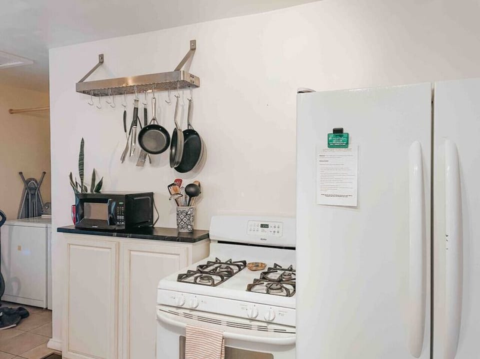 Pots, pans, spices, oils and everything you could need