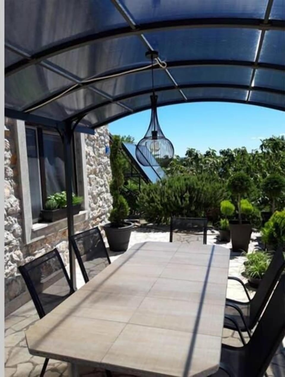 Outdoor dining table