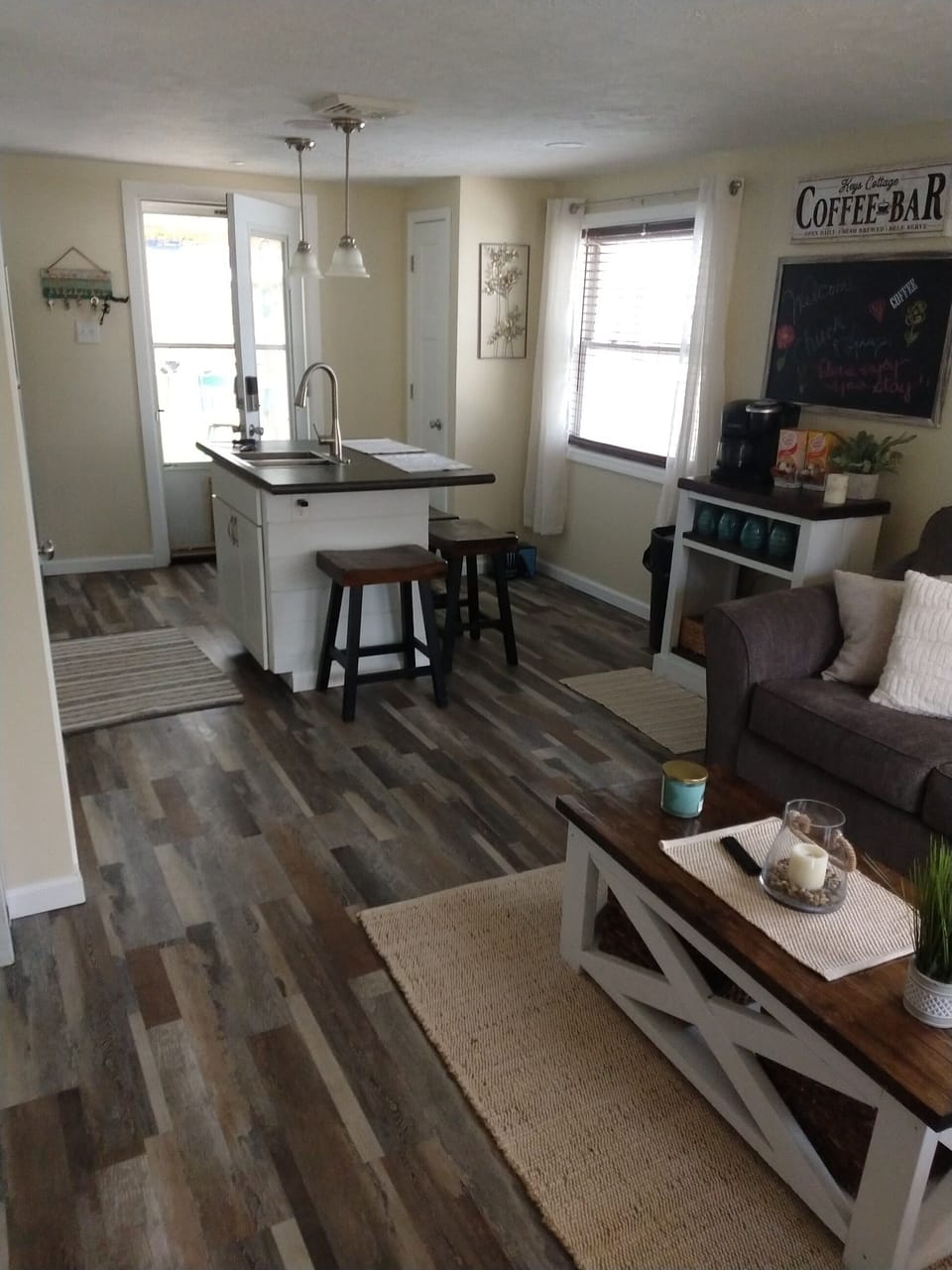 view from livingroom to kitchen