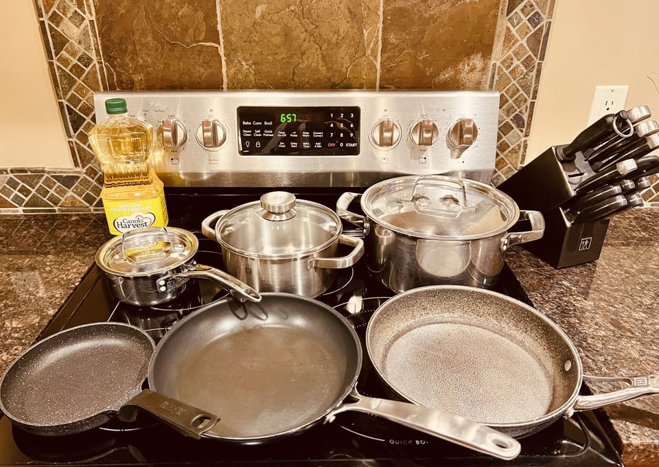 Well-stocked kitchen.