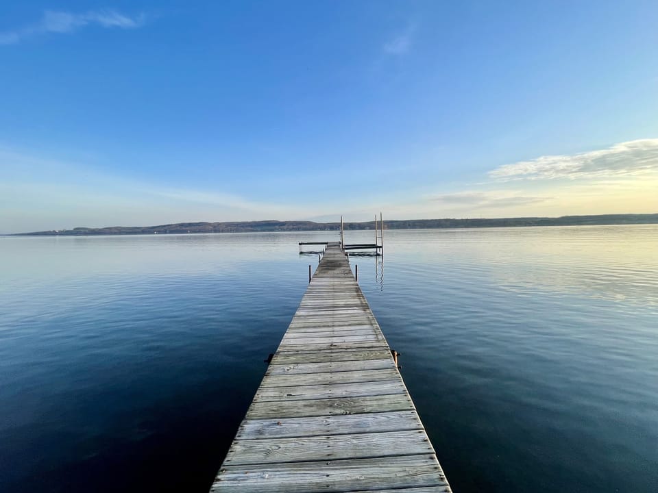 Perfects views from the public dock, just steps away from the cottage