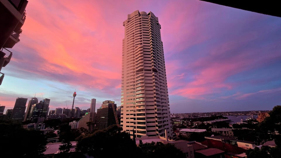 Pink sunset over Sydney