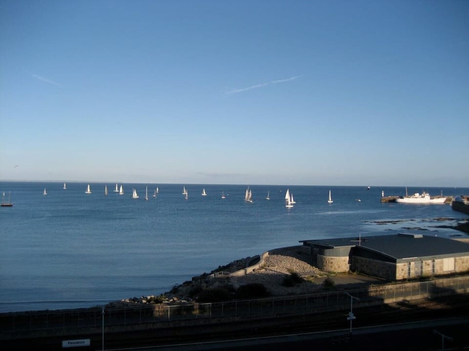 Views from the balcony looking right to Penzance harbour