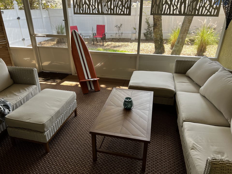 Back porch and yard