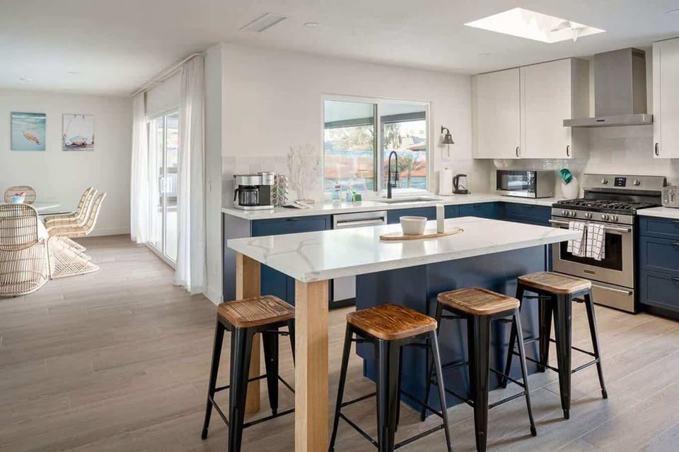 Sit up kitchen island lends to more seating and watching the chef in the kitchen!