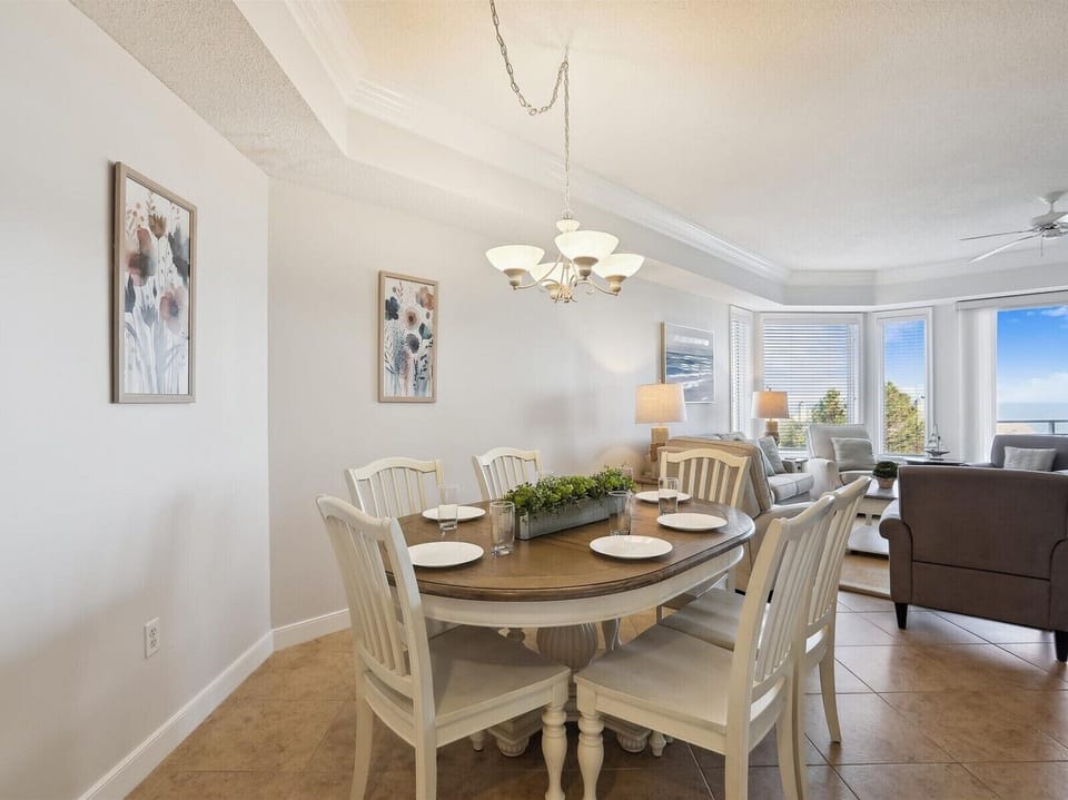 Dining Table with Seating for Six Offers Ocean Views at 2409 SeaCrest
