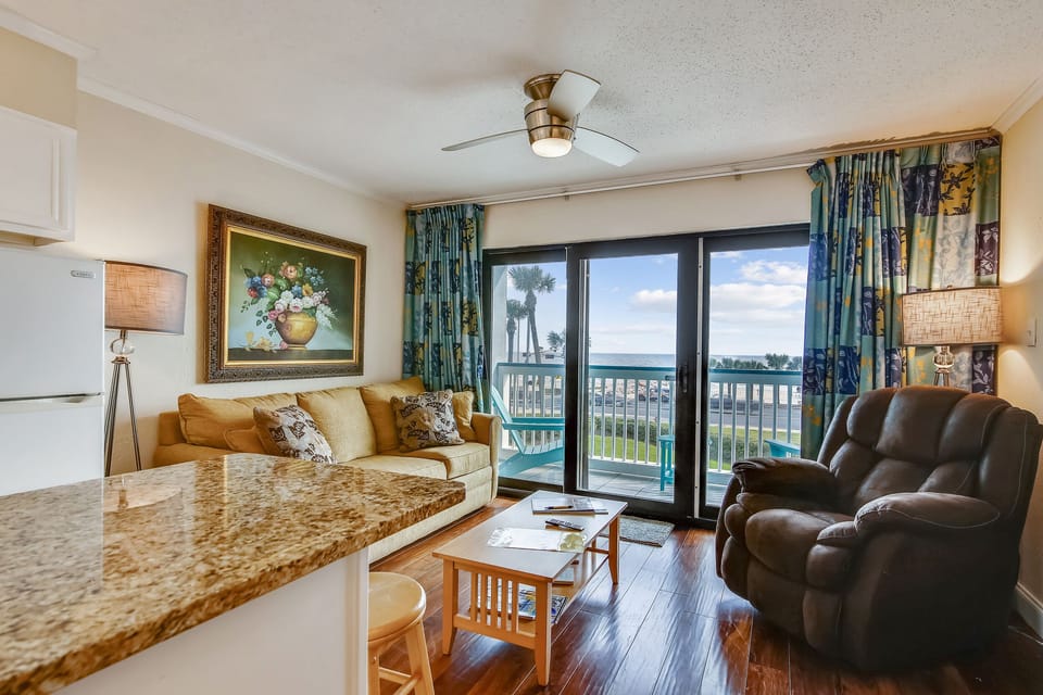 Living Room - Direct Balcony Access, Queen Sleeper Sofa