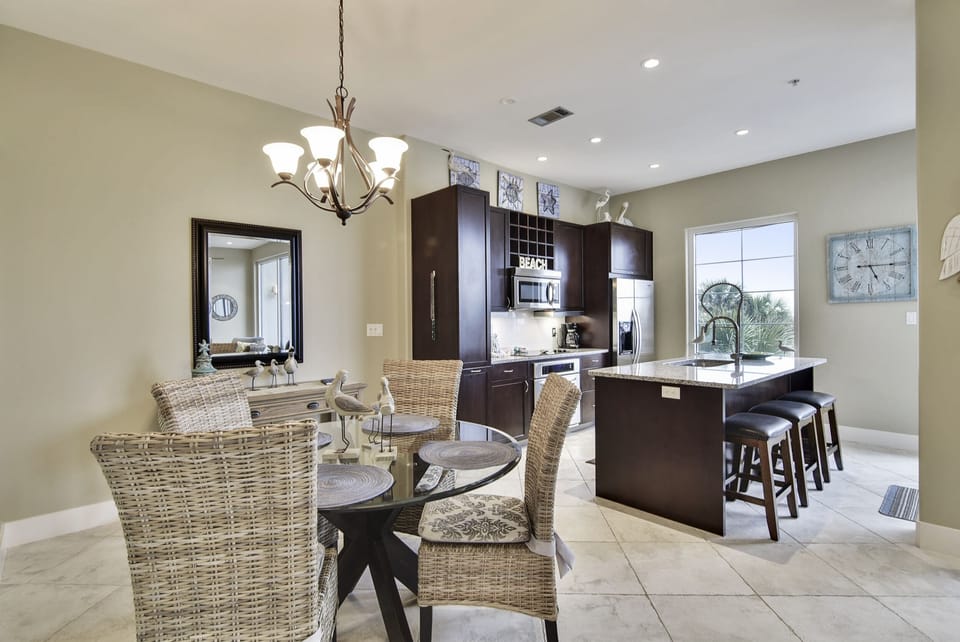 Stay Connected - With the dining table conveniently located next to all of the action, it's easy to stay engaged with friends and family while grabbing a quick bite to eat.