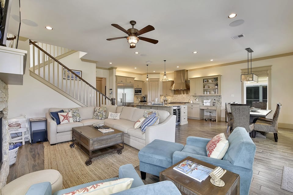 Open Concept Living Room, Kitchen, & Dining Area - First Floor