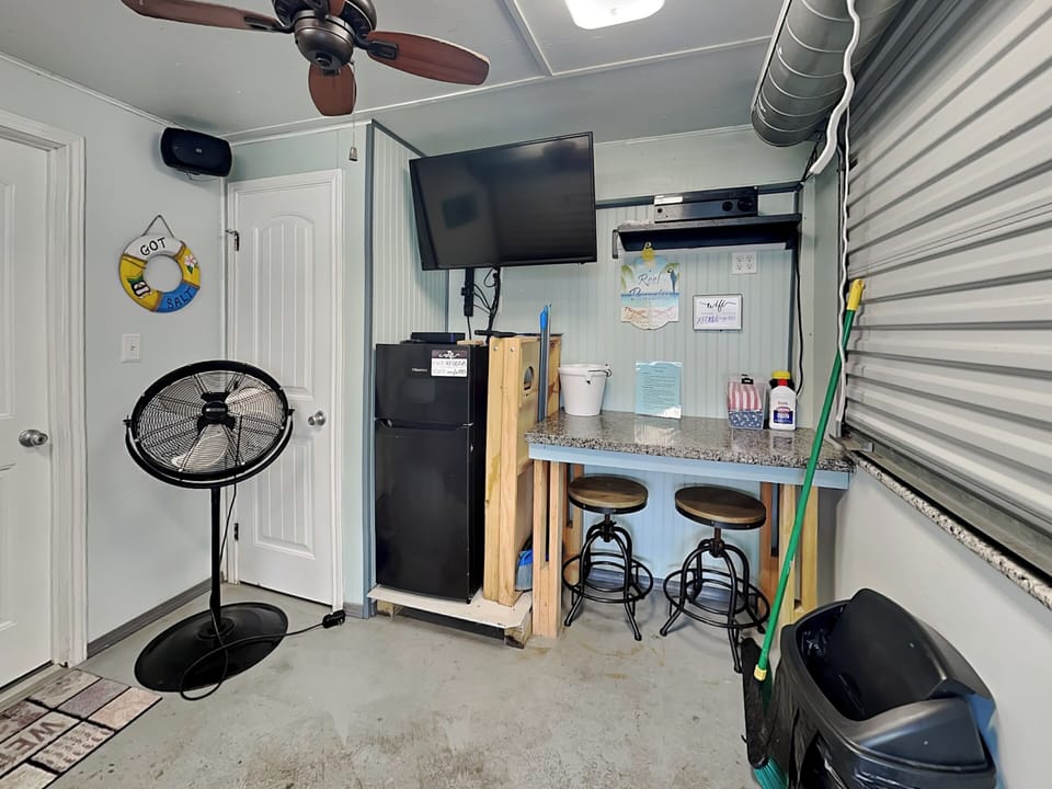 Bar Area - TV + Mini Fridge - First Floor