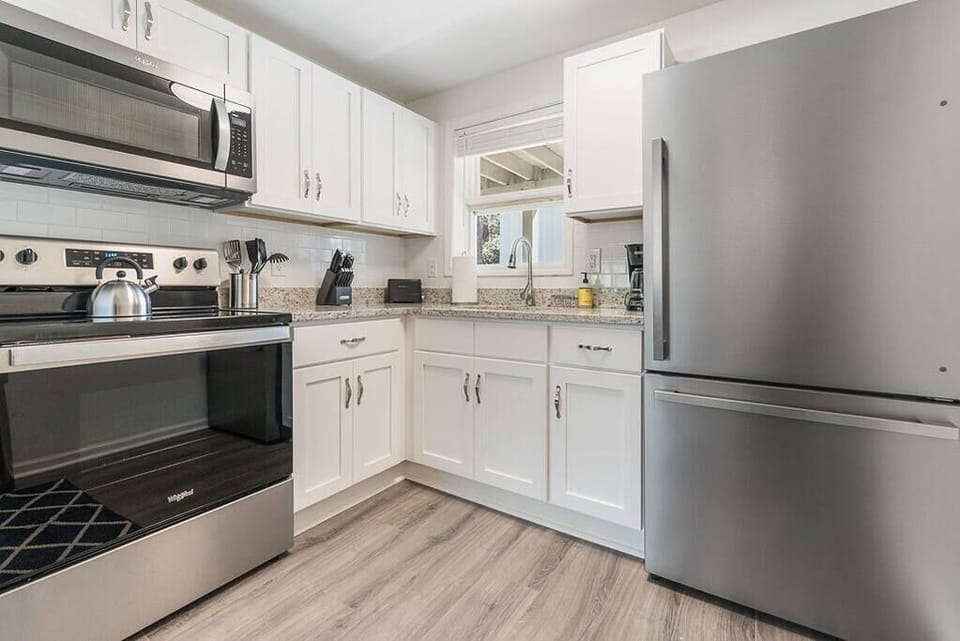 Fully equipped kitchen including a drip coffee pot for your morning coffee