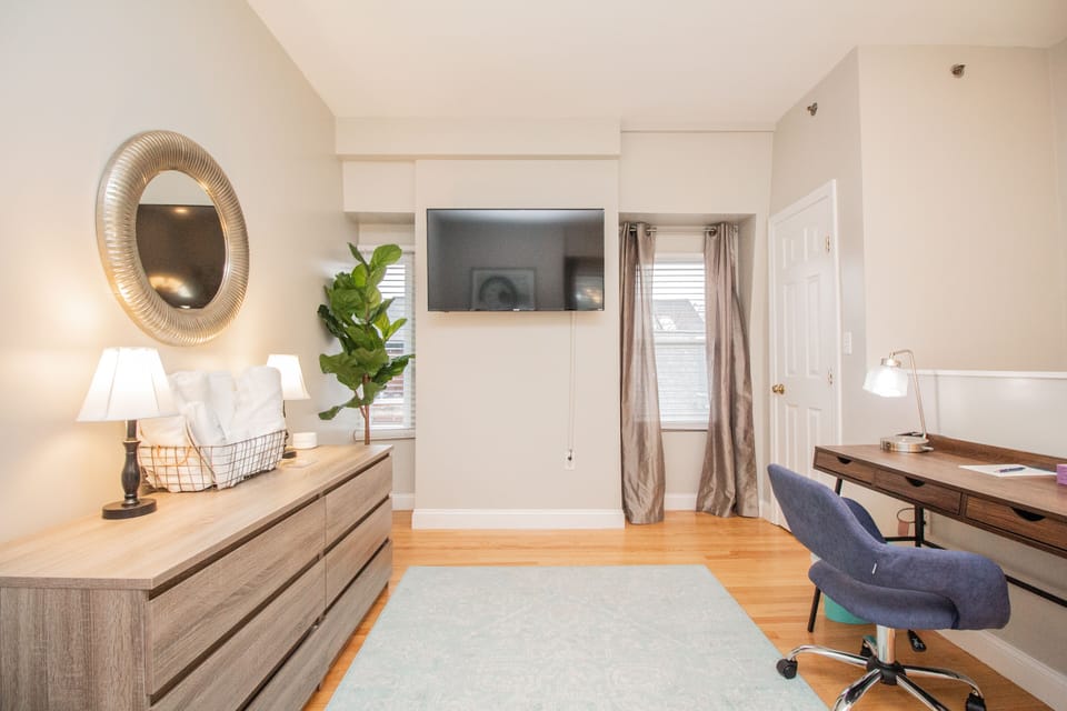 Third floor bedroom as seen from the bed