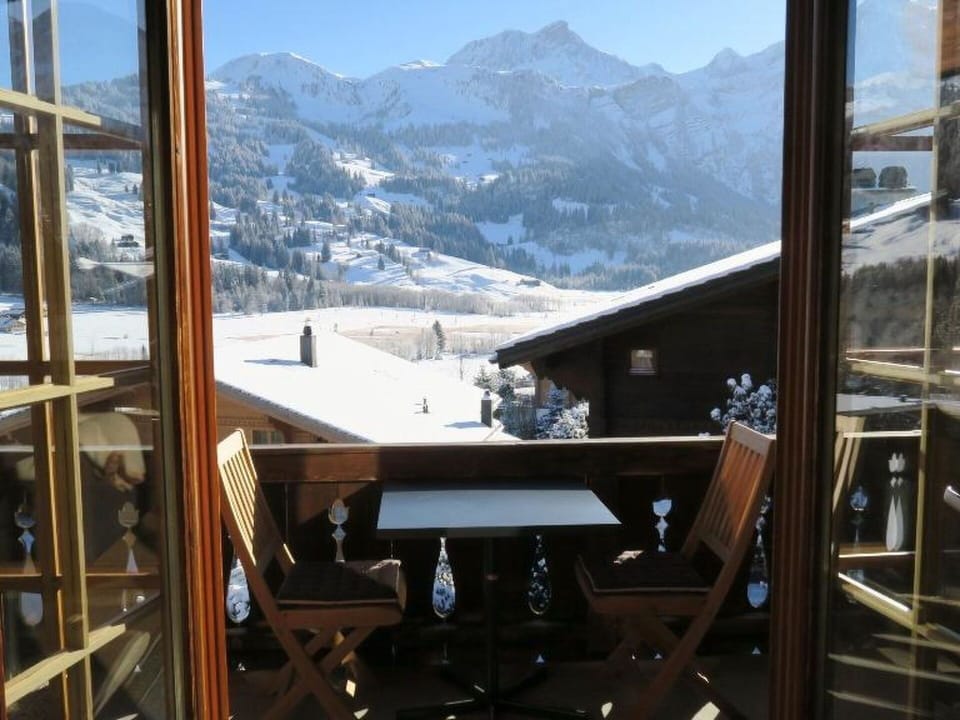 Sky, Mountain, Window, Snow, Wood, Building, Tree, Real Estate, Table, Landscape
