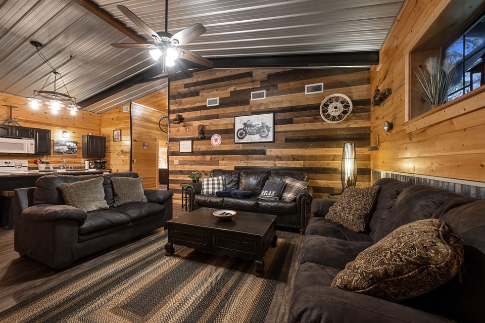 Relax in the farmhouse with plenty of seats!