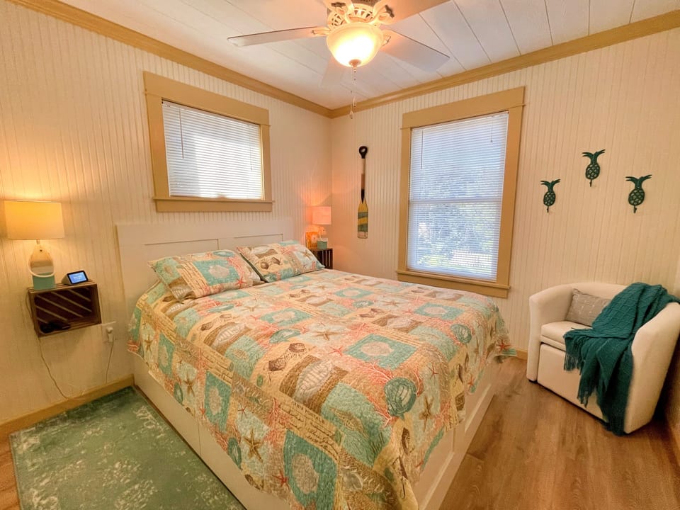 Queen Bed with TV