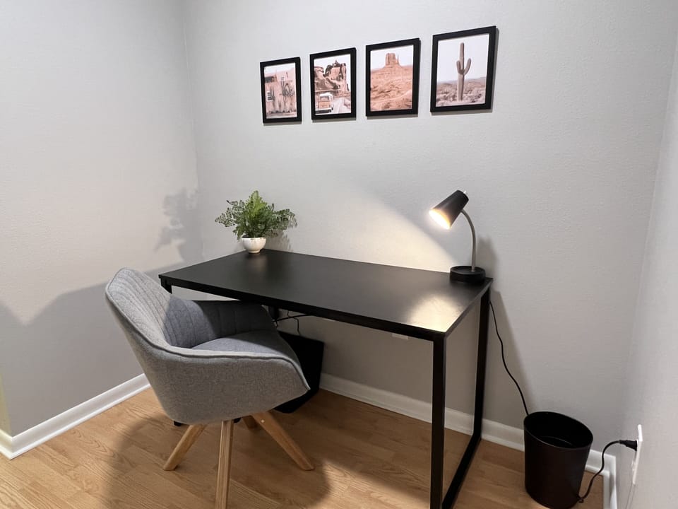 Office- part of the king master suite. High speed/ fiber internet. Swivel chair.