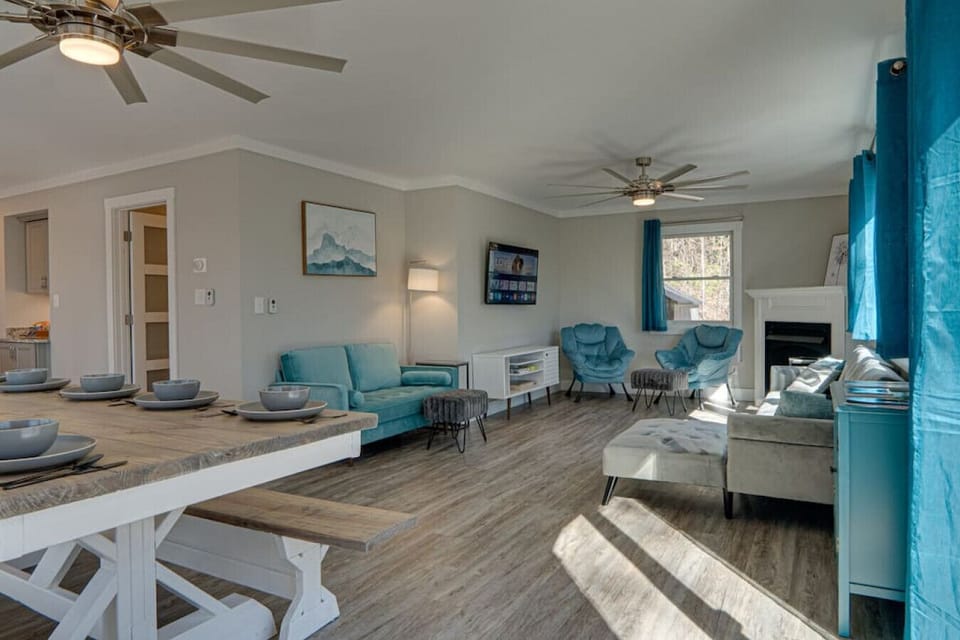 Plenty of comfy seating in the living room.