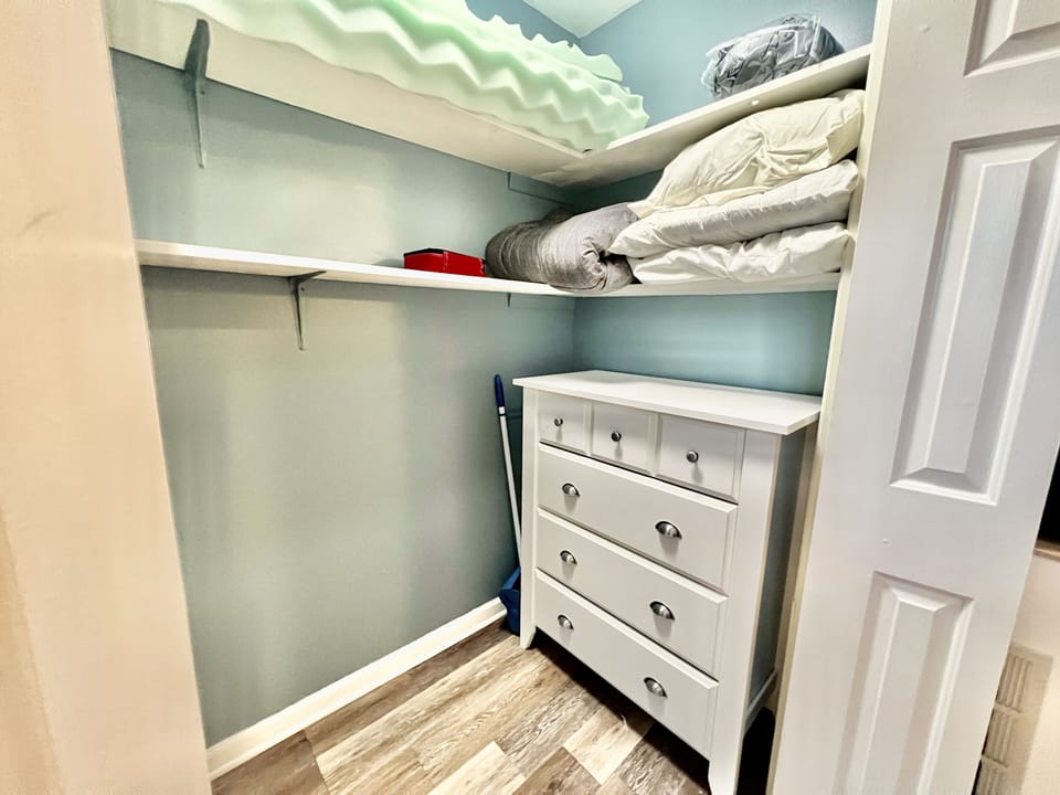 Keep your cloths clean and wrinkle-free in the spacious walk-in closet.