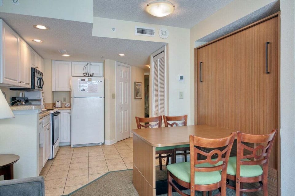 Dining Table for 4 
It also Converts with a Simple Pull, to a Murphy Bed