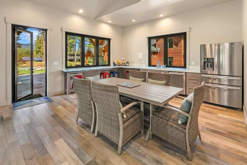 Grand Cascadian: - The pool house kitchen and dining area.