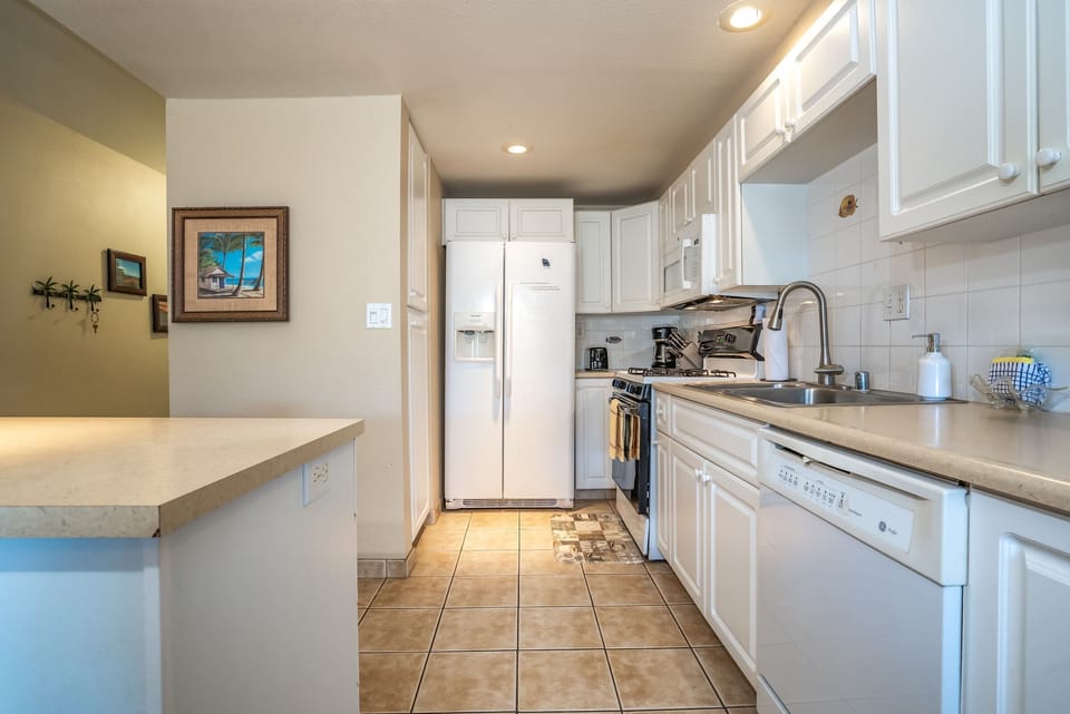 Kitchen contains everything you need to prepare a meal