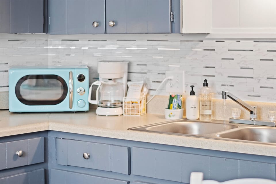 retro microwave just like Grandma's beach house? coffee machine for caffeine or decaf