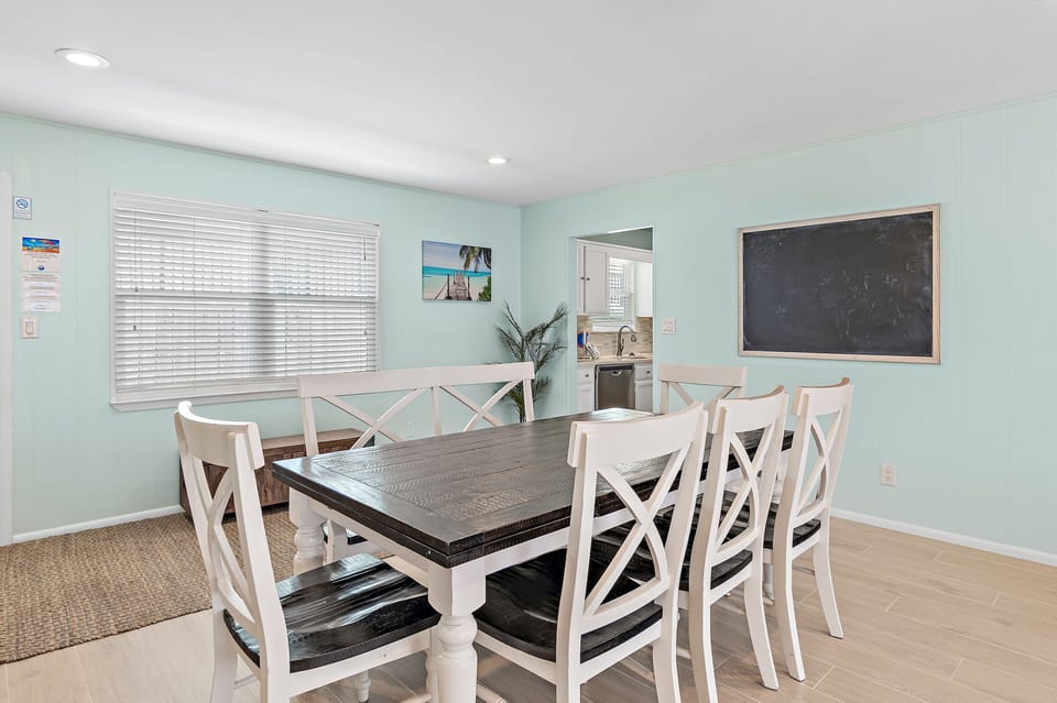 Dining table with seating for eight