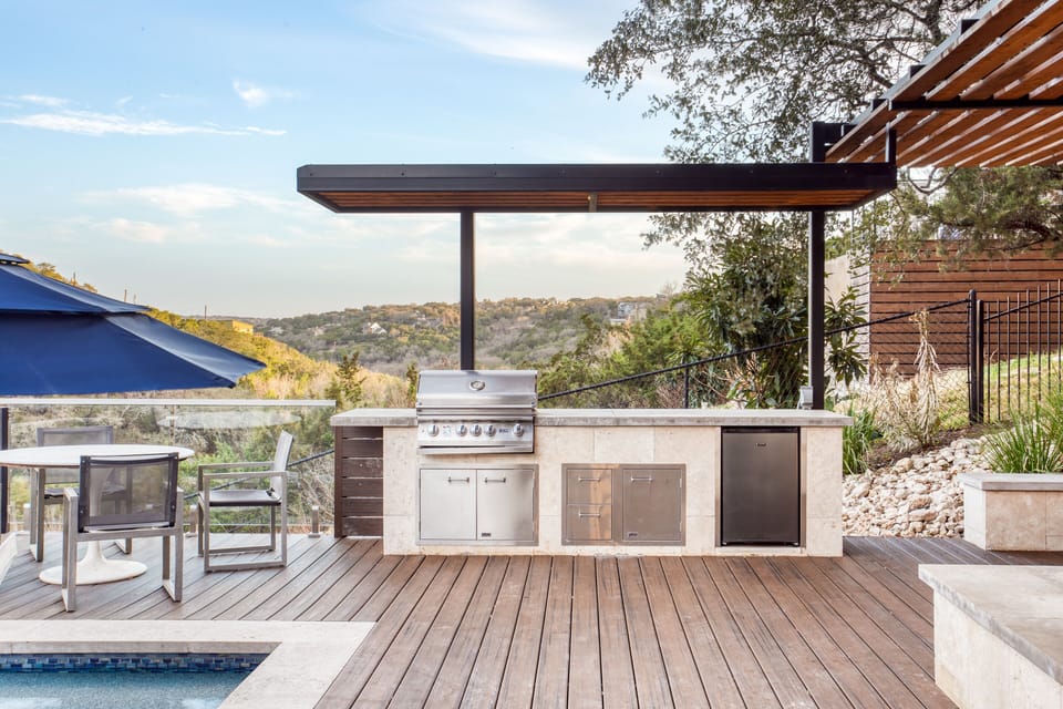 Outdoor kitchen.