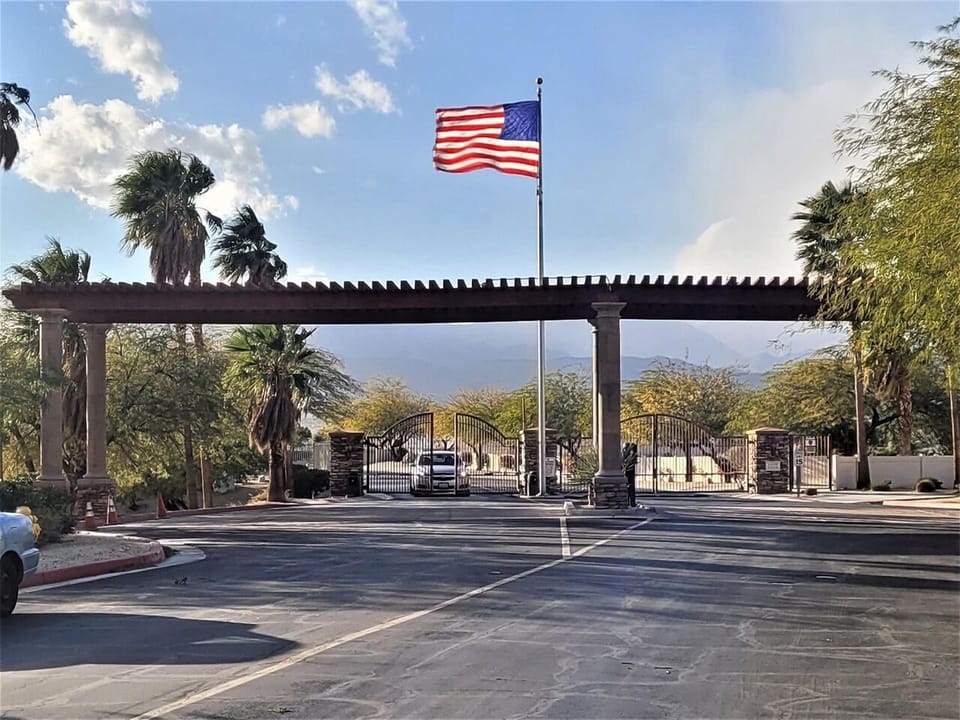 Gated entrance to community 