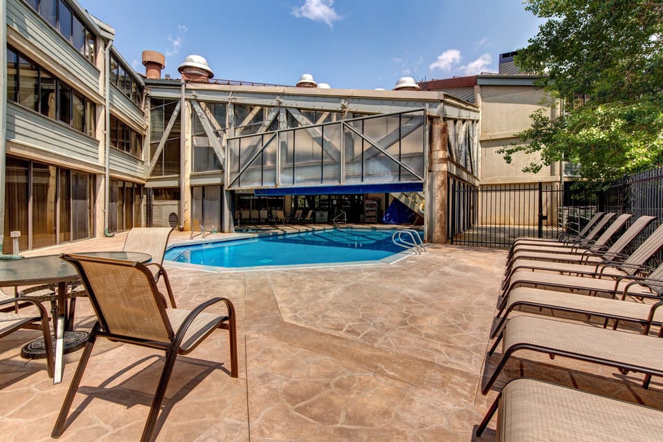 Communal indoor/outdoor. pool and hot tub