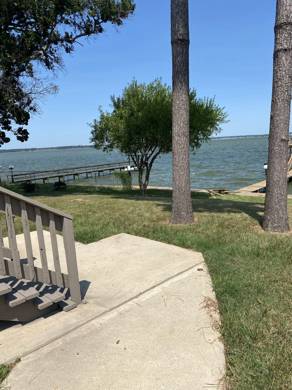 Beautiful views of the lake leading to the grand stairway!