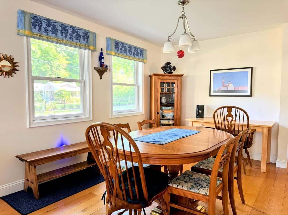 Dining area with a workspace 