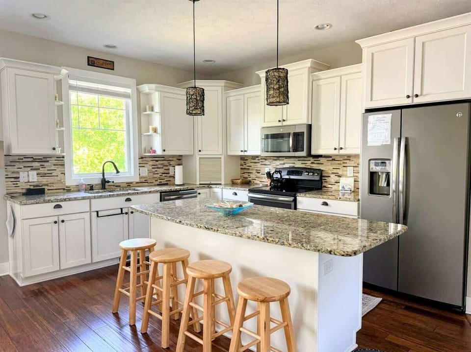 Open kitchen for open conversations, snacks and all of your helpers