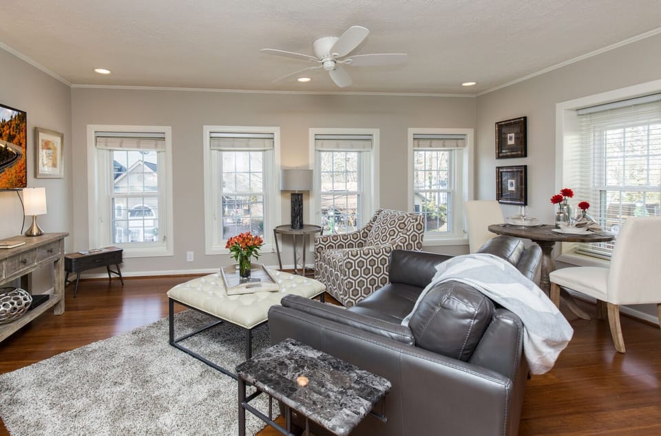 Look out over Main Street from Penthouse A