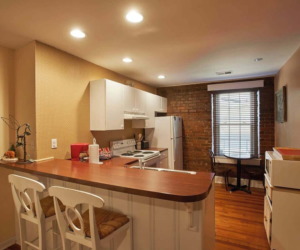 Cute kitchen with bar seating